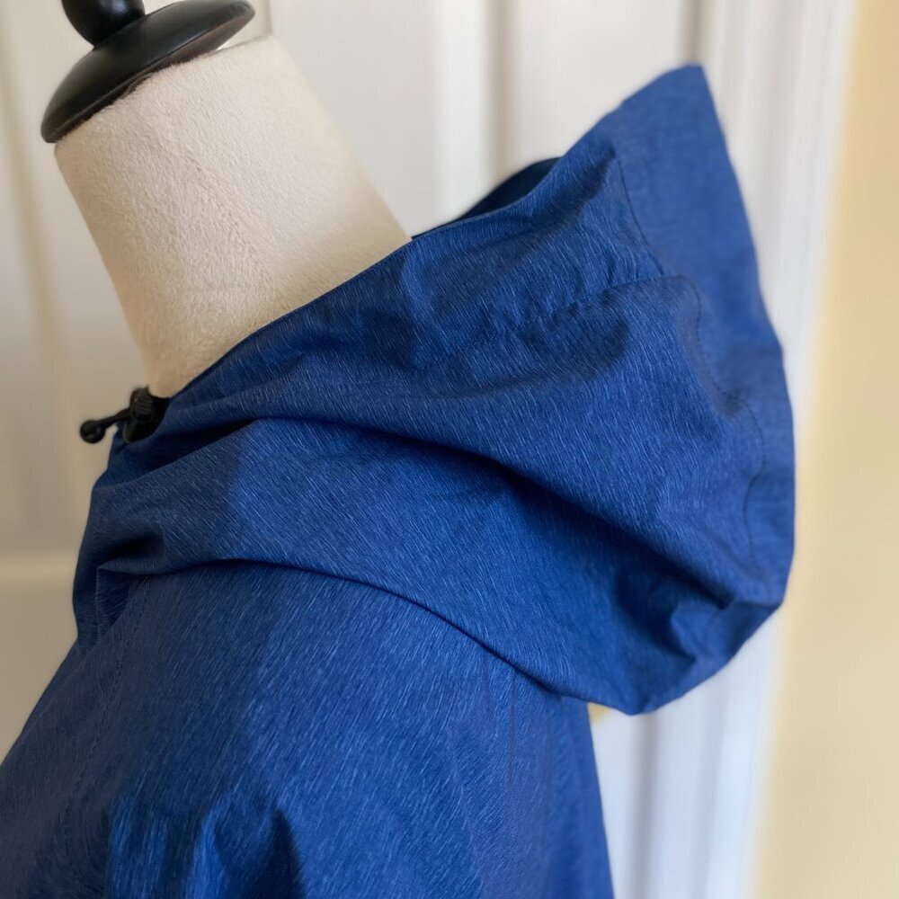 32 DEGREES COOL lightweight breathable lined hooded rain coat, blue, sz L EUC. - Picture 4 of 13